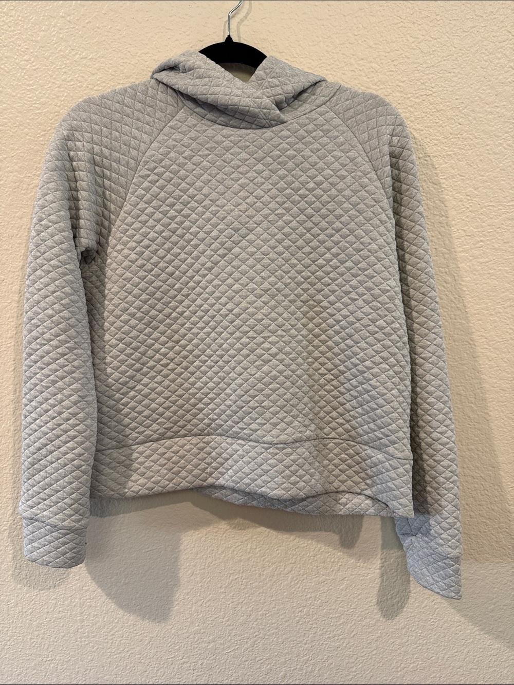 New Balance Quilted Light Gray Hoodie Sweater